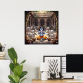 Playful Bright Bala Krishna Eating Butter Poster (Heimbüro)