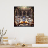 Playful Bright Bala Krishna Eating Butter Poster (Küche)