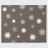 Playful Brown Toned Gray monochromatische Schneefl Geschenkpapier (Flach)