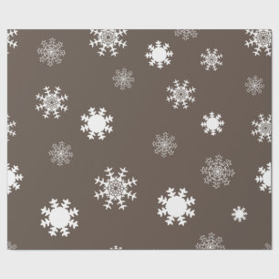 Playful Brown Toned Gray monochromatische Schneefl Geschenkpapier