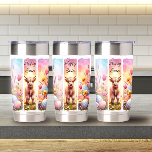 Playful Brushstroke Osterhochland Kuh 20oz Thermobecher