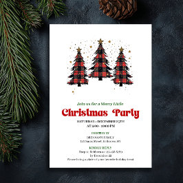 Playful Buffalo Christmas Tree Editable Invitation Einladung