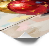 Playful Bull Terrier Dog Guarding Christmas Poster (Ecke)