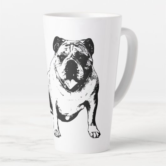 Playful Bulldog Design Milchtasse (Rechte Ecke)