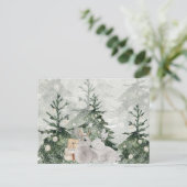 Playful Bunny Rabbit Weihnachtsfeiertag Postkarte (Stehend Vorderseite)