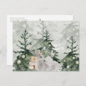 Playful Bunny Rabbit Weihnachtsfeiertag Postkarte (Vorne/Hinten)