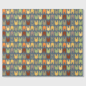 Playful Bunny Shapes Pattern Geschenkpapier (Flach)