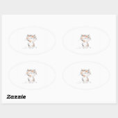 Playful Calico Kitten Oval Sticker (Blatt)