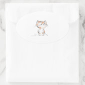 Playful Calico Kitten Oval Sticker (Tasche)