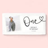 Playful Calligraphy Minimalist 1st Birthday Banner