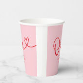Playful Calligraphy Pink Red 1. Geburtstag Pappbecher (Rechts)