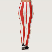Playful Candy Cane Red Stripes Christmas  Leggings (Rückseite)