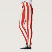 Playful Candy Cane Red Stripes Christmas  Leggings (Links)