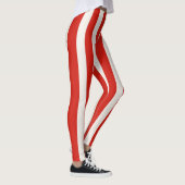 Playful Candy Cane Red Stripes Christmas  Leggings (Rechts)