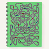Playful Car Road Map Notebook Notizblock (Vorderseite)