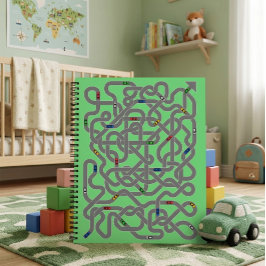 Playful Car Road Map Notebook Notizblock