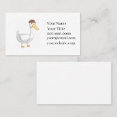 Playful Cartoon Duck with Brown Hat Visitenkarte (Vorne/Hinten)