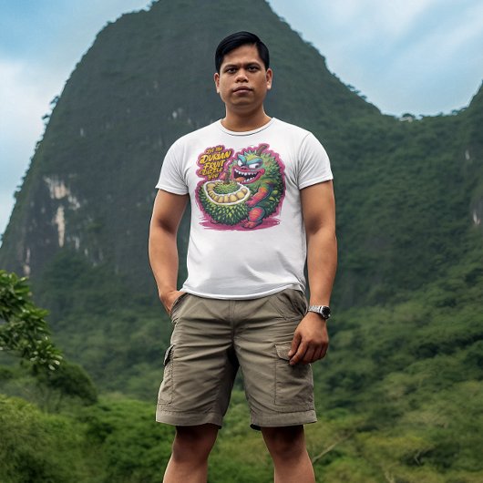 Playful Cartoon Durian Fruit Character T-Shirt