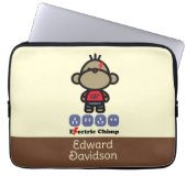 Playful Cartoon Electric Affe Individuelle Name Laptopschutzhülle (Vorderseite)