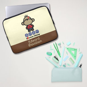 Playful Cartoon Electric Affe Individuelle Name Laptopschutzhülle