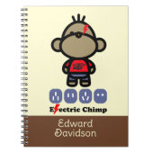 Playful Cartoon Electric Affe Individuelle Name Notizblock (Vorderseite)
