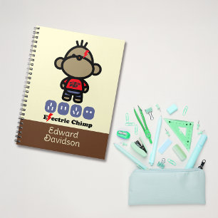 Playful Cartoon Electric Affe Individuelle Name Notizblock