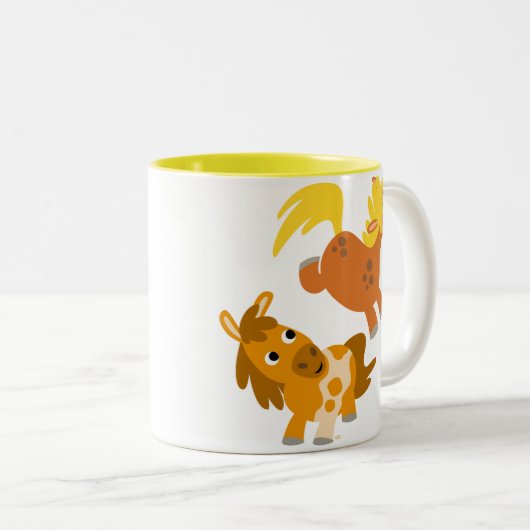 Playful Cartoon Ponies Tasse (VorderseiteRechts)