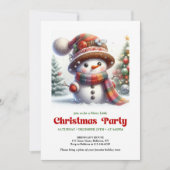 Playful cartoon snowman invite festive fun digital einladung (Vorderseite)