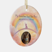 Playful Cat Memorial Rainbow Bridge Keramik Ornament (Rechts)