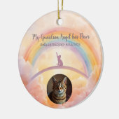Playful Cat Memorial Rainbow Bridge Keramik Ornament (Links)