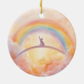 Playful Cat Memorial Rainbow Bridge Keramik Ornament (Hinten)