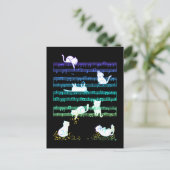 Playful Cats Colorful Music Notes Composer Cat Postkarte (Stehend Vorderseite)