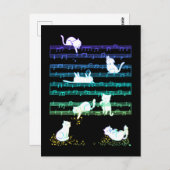 Playful Cats Colorful Music Notes Composer Cat Postkarte (Vorne/Hinten)