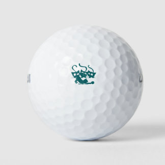  Playful Cats with Yarn Balls Cute Illustration Golfball