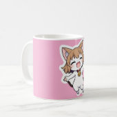 Playful Chibi Cat Girl Kaffeetasse (Vorderseite Links)