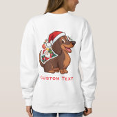 Playful Christmas Dog in Santa Hat Sweatshirt (Rückseite)