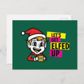 Playful Christmas Elf Postkarte (Vorne/Hinten)