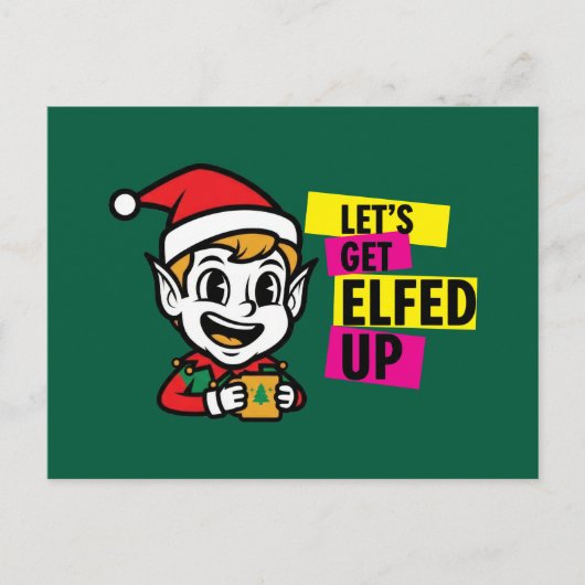 Playful Christmas Elf Postkarte (Vorderseite)