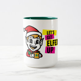 Playful Christmas Elf Zweifarbige Tasse