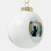 Playful Christmas Kitten Keramik Kugel-Ornament (Links)