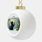 Playful Christmas Kitten Keramik Kugel-Ornament (Rechts)