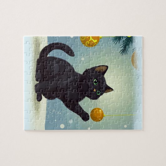 Playful Christmas Kitten Puzzle (Horizontal)