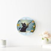 Playful Christmas Kitten Runde Wanduhr (Zuhause)