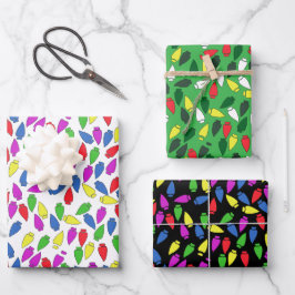 Playful Christmas Lights Geschenkpapier Set