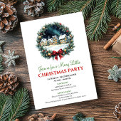 Playful Christmas Scene Watercolor Party Invites Einladung