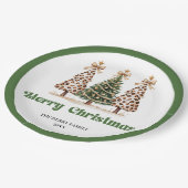 Playful Christmas Tree Editable Personalized Plate Pappteller (Schrägansicht)