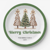 Playful Christmas Tree Editable Personalized Plate Pappteller (Vorderseite)