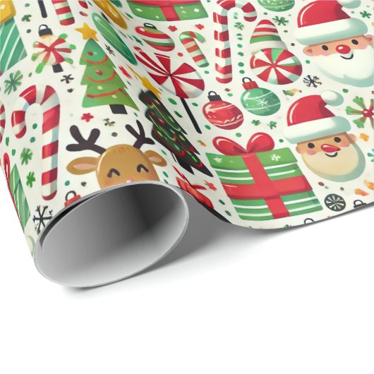 Playful Christmas Wrapping Paper for Kids Geschenkpapier (Rolleneckpunkt)