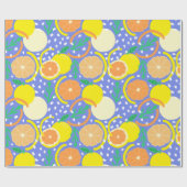 Playful Citrus Fruit & Confetti Amalfi Coast Geschenkpapier (Flach)