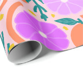 Playful Citrus Fruit & Confetti Pink Lemonade Geschenkpapier (Rolleneckpunkt)